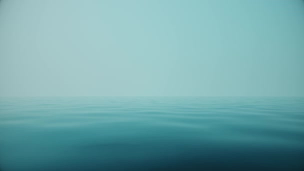 Hazy Sparse Open Water Seascape Ωκεανό Βρόχο — Αρχείο Βίντεο
