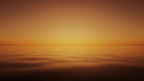 Теплий Захід Сонця Очистити Бурштин Відкрита Вода Морський Океан Петля — стокове відео
