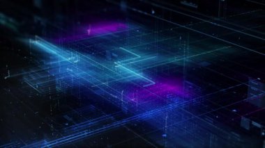 Soyut Veri Izgarası Arkaplan Uzay Yolculuğu