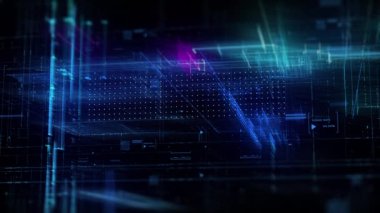 Soyut Veri Izgarası Arkaplan Uzay Yolculuğu