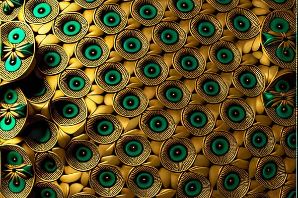 Luxury Geometric Textures Gold Green Jade Jasper Pieces Jewelry Made — Stock Photo, Image