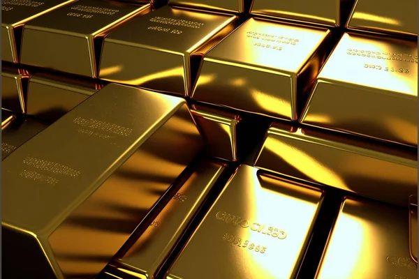 Gold Bar Investment Coins Concept Savings Long Term Earnings — Foto de Stock