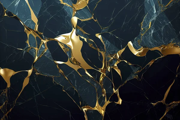 Marbled Marble Gold Lines Elegant Background Design Graphic Design Emerald —  Fotos de Stock