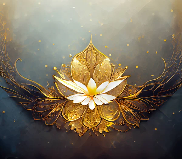 Luxury Elegance Concept Delicate Gold Decorative Pieces Blur Background Floral — Stockfoto