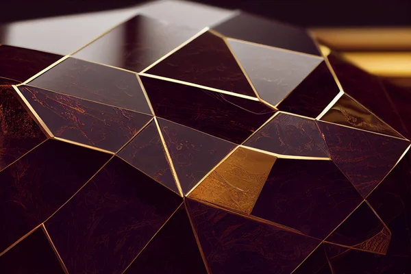 Luxury, geometric golden background with carbon fiber or hexagons with gold waters and colored inks. decorative image for events, weddings or elegance