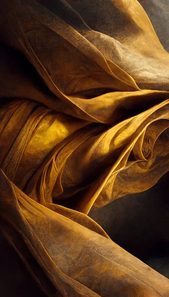 luxury, golden fabric with beautiful folds, elegant decorative or baroque image for creative design backgrounds, fabric folds
