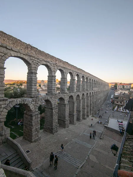 Ecoes Roman Grandeur Majestic Segovia Aqueduct Testamento Impecável Para Brilho — Fotografia de Stock