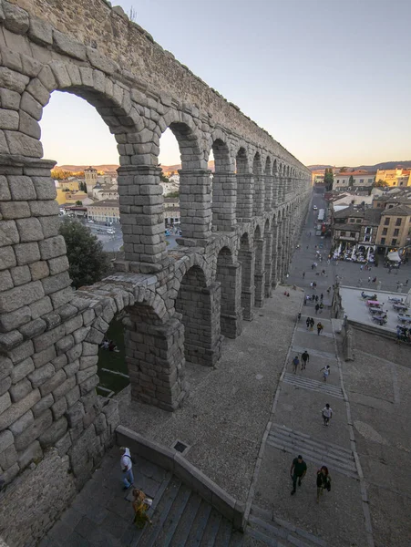 Echoes Roman Grandeur Majestic Segovia Aqueduct Impeccable Testament Architectural Brilliance — Stock Photo, Image
