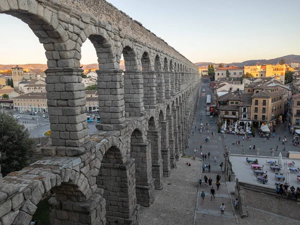 Ecoes Roman Grandeur Majestic Segovia Aqueduct Testamento Impecável Para Brilho — Fotografia de Stock