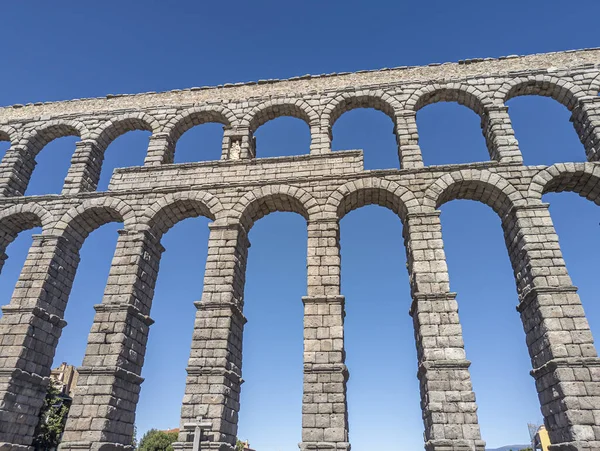 Ehrfurchtgebietendes Römisches Erbe Prächtiges Aquädukt Von Segovia Ein Beeindruckendes Technisches — Stockfoto