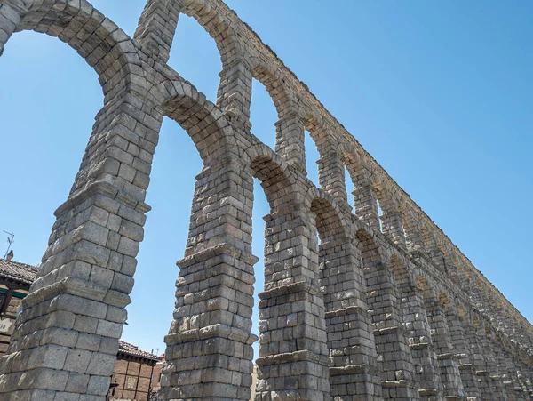 Awe Inspiring Roman Legacy Magnificent Segovia Aqueduct Imposing Engineering Marvel — Stock Photo, Image