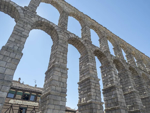 Echoes Roman Grandeur Majestic Segovia Aqueduct Impeccable Testament Architectural Brilliance — Stock Photo, Image