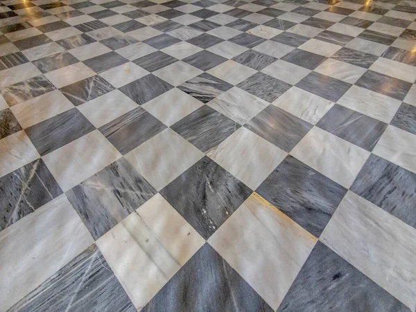 Symmetry Elegance Unleashed Captivating Marble Checkered Floor Design Stylish Spaces — Stock Photo, Image