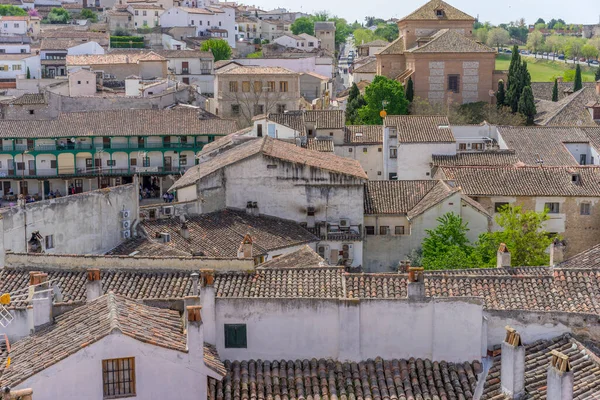 Vistas Plaza Española Tejados Tradicionales Detalles Arquitectónicos Esencia Chinchon Histórico —  Fotos de Stock