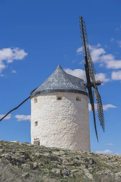 Hilltop Windmills Silhouette Spanish Sky Toledo History Culture Scenic Beauty — Stock Photo, Image