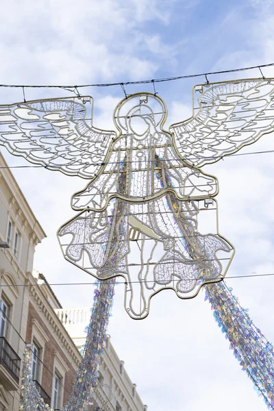 Malaga Historical Streets Lit Radiating Christmas Joy Creating Magical Winter — Stock Photo, Image