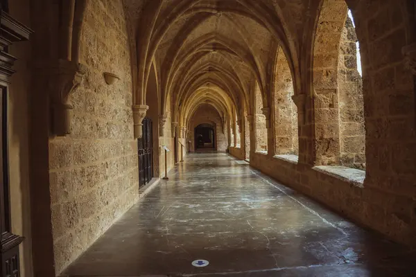 Büyüleyici ortaçağ manastırı geçidi, tarihi ve mimari temalar için mükemmel..