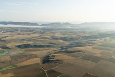 La Rioja, İspanya 'daki Sıcak Hava Balonundan Hava Görüntüsü