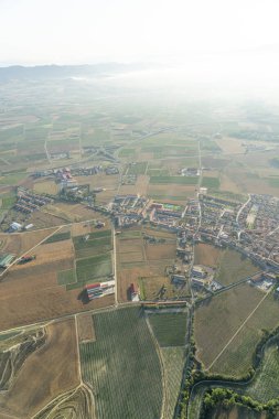 La Rioja, İspanya 'daki Sıcak Hava Balonundan Hava Görüntüsü