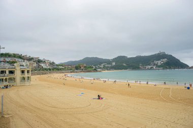 Bask ülkesinde San Sebastian Plajı Manzarası, İspanya