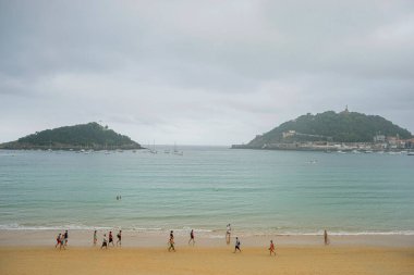 Bask Bölgesi 'ndeki San Sebastian Sahili Manzarası