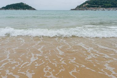 Playa de La Concha, San Sebastian Sahil Hattı Manzarası