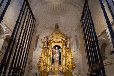 Colegiata de Santa Maria la Mayor de Toro 'nun iç kısımlarını inceleyen Toro, zengin tarihi ve sanatsal mirası yansıtan, ayrıntılı heykellerle süslenmiş çarpıcı bir altın sunağı ortaya çıkardı..