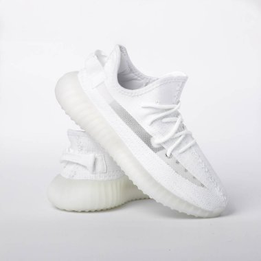 White sneakers on white background, including clipping path. High quality photo