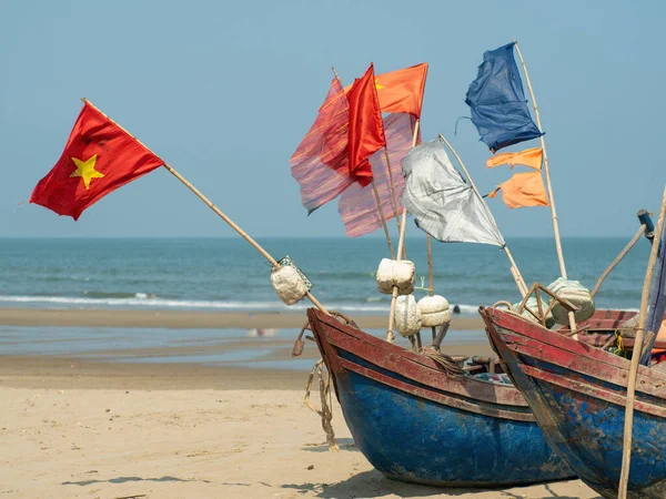 Traditional Vietnamese Fishing Boats Beached Sam Son Beach Thanh Hoa — Stock Photo, Image