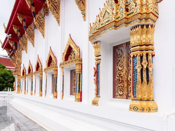 stock image Row of windows at Wat Chai Mongkhon, the large Buddhist temple in South Pattaya, the resort city in Chonburi Province, Thailand.