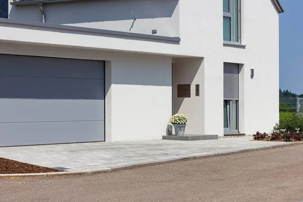 Garage Carport Een Modern Huis Gevel Zuid Duitsland Veel Stad — Stockfoto