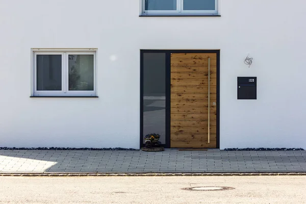 Moderna Casa Fachada Zona Entrada Sur Alemania Día Soleado — Foto de Stock