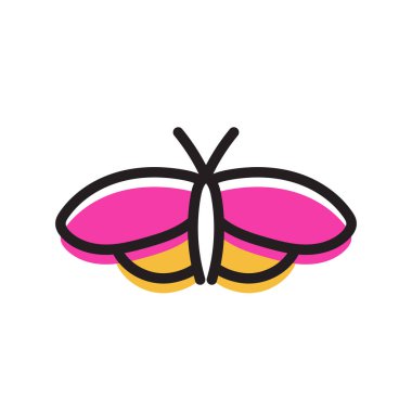 This butterfly icon in outline style features smooth curves and balanced design. Ideal for logos or illustrations, this vector is perfect for eco-friendly and nature-inspired branding project clipart