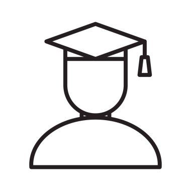 Düz renkli erkek mezuniyet tasarımı illüstrasyonu, okul başarısını kutluyor. Eğitimsel, kırtasiye ve mezuniyet ile ilgili görseller için ideal.