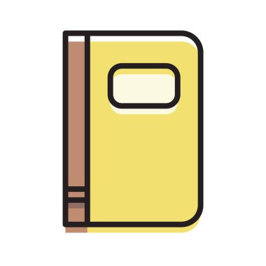 Canlı renklerde düz dizayn defter çizimi, okul ve kırtasiye temaları için ideal. Eğitim kaynakları, dergiler ya da not almak için mükemmel..