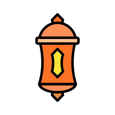 Renkli bir İslami fenerin tasviri, Ramadhan ve Ramazan Bayramı 'nı sembolize ediyor. Festival, dini ve dekoratif tasarımlar için mükemmel..