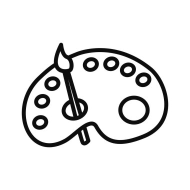 Resim araçlarının basit tasviri, okul için ideal, öğrenci yaratıcılığı ve sanatsal eğitim projeleri.