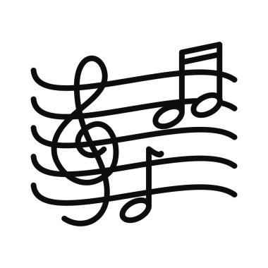 Bir müzik notasının basit tasarımı, okul, öğrenci öğrenimi ve müzikal eğitim temaları için mükemmel..