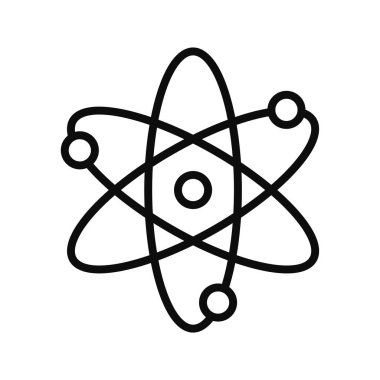 Kimya atom modelinin basit bir tasviri, okul, öğrenci öğrenimi ve bilim temalı eğitim içeriği için mükemmel..