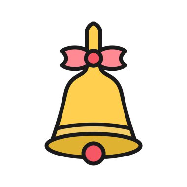 Okul çanının rengini bir kurdele ile doldurun, eğitimi, öğrencileri ve öğrenim ortamlarını sembolize edin.