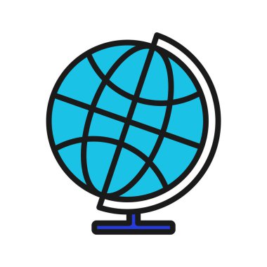 Bir dünyayı, okulu, coğrafya öğrenimini ve eğitimi temsil eden renklerin resimlerini doldur.