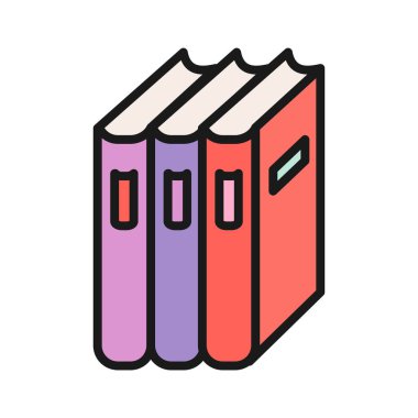 Öğrenci öğrenimi ve eğitim kaynaklarını temsil eden bir dizi okul kitabının renk illüstrasyonunu doldur.