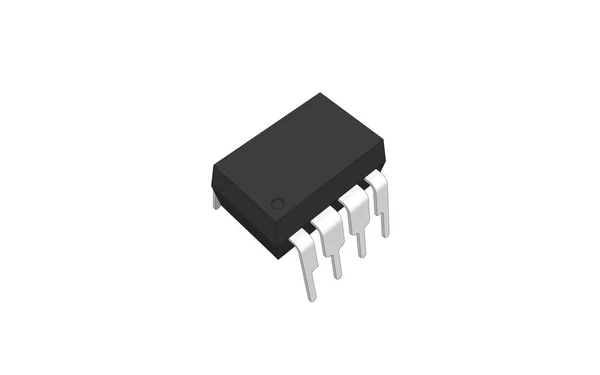 Integrierte Schaltung Oder Mikrotiefpass Chip Und Order Pin Schaltungsdesign Isoliert — Stockvektor