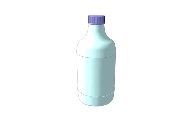 Vektor Air Plastik Kosong Minum Botol Dengan Satu Set Topi - Stok Vektor