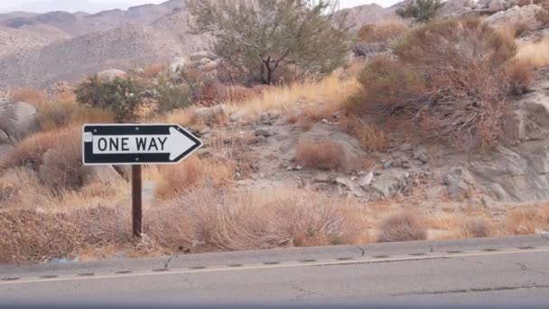 One Way Road Transport Sign Arrow Roadside Wayside Highway Freeway — Stock Video