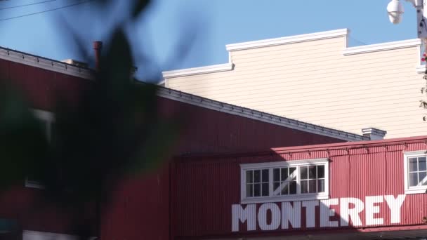 Cannery Sor Monterey Város Kalifornia Turisztikai Mérföldkő Usa Történelmi Halász — Stock videók