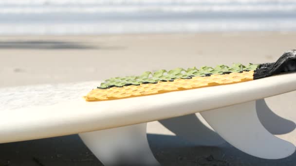 Tabla Surf Para Practicar Surf Arena Playa Costa California Ondas — Vídeos de Stock