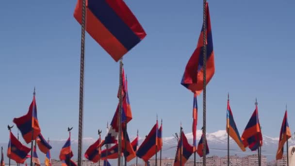 Armenian Flag Military Cementary Nagorno Karabakh Conflict Azerbaijan War Artsakh — Stock Video