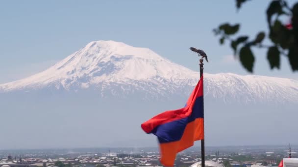 Militärfriedhof Unter Armenischer Flagge Berg Karabach Konflikt Aserbaidschan Krieg Artsakh — Stockvideo