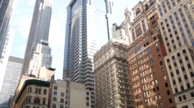 New York City Aşağı Manhattan, Downtown Finans Bölgesi mimarisi, Birleşik Devletler. Yüksek gökdelenler, konutlar ve ofis binaları, ABD. William Caddesi, Amerikan emlak veya emlak.